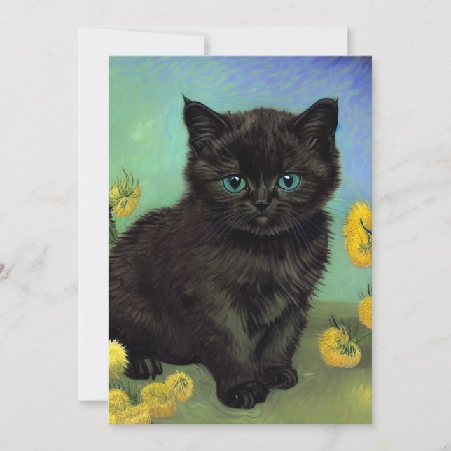 Reserva La Fecha Flores amarillas de gato negro Van Gogh (Anverso)