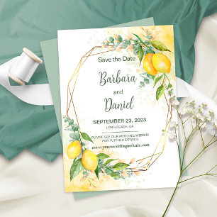 Reserva La Fecha Flores amarillas eucaliptos lemones salvan la fech