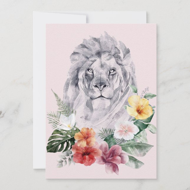 Reserva La Fecha Flores animales de león (Anverso)