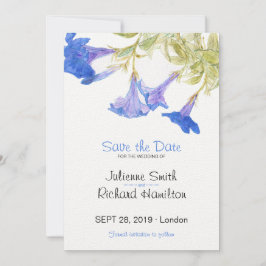 Reserva La Fecha Flores azules florales rusticas Boda salva la fech