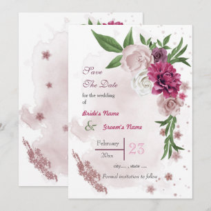 Reserva La Fecha Flores blancas mauve rosadas románticas