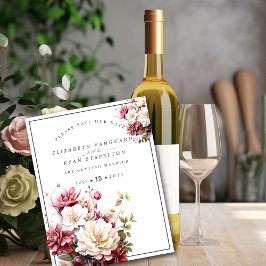 Reserva La Fecha Flores de acuarela rosadas y blancas