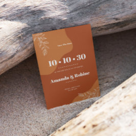 Reserva La Fecha Flores de amor: hojas abstractas simples