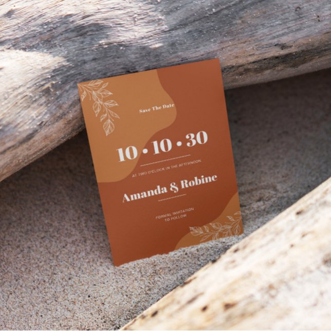 Reserva La Fecha Flores de amor: hojas abstractas simples (Subido por el creador)