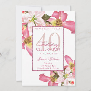 Reserva La Fecha Flores de color de agua exótica 40.º Fiesta de cum