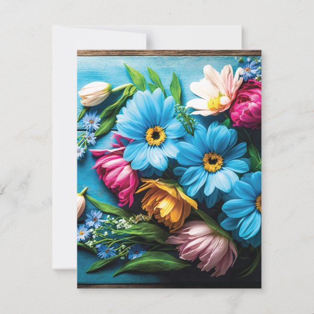 Reserva La Fecha Flores de colores (Anverso)