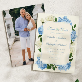 Reserva La Fecha Flores de Hortensias Azules y Bodas de Jardín de R