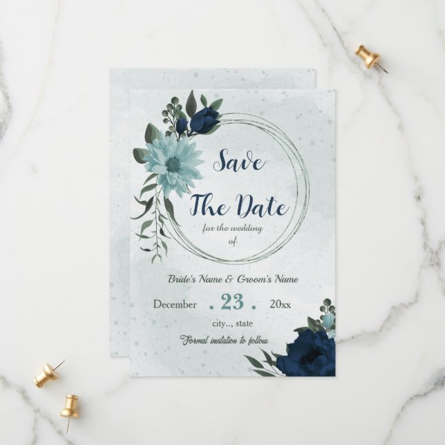 Reserva La Fecha Flores de la marina azul turbia botánica (Anverso/Reverso In Situ)