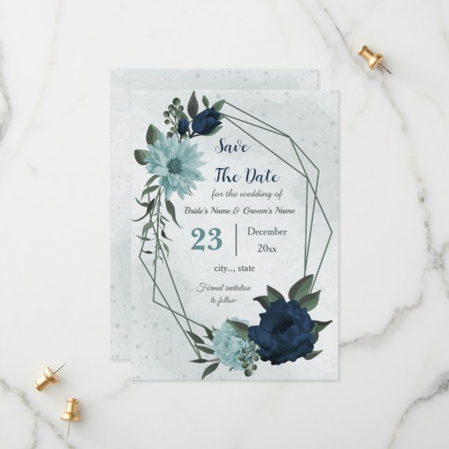 Reserva La Fecha Flores de la marina azul turbia botánica (Anverso/Reverso In Situ)