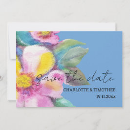 Reserva La Fecha Flores de melocotón rusticas acuarelas