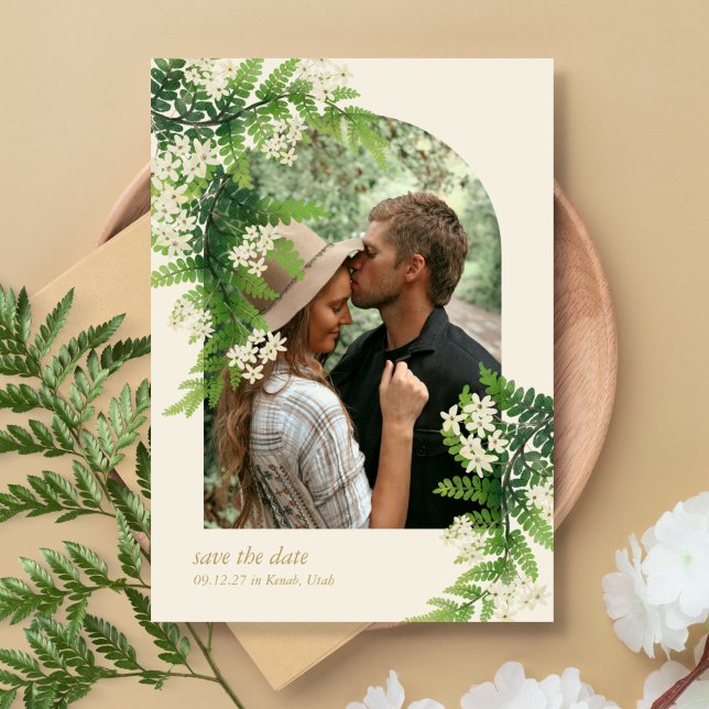 Reserva La Fecha Flores Helechos Boda Guardar la Fecha (Subido por el creador)