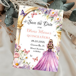 Reserva La Fecha Flores Mariposas Lilac Princesa Quinceañera