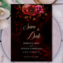 Flores negras rojas oscuras elegantes Boda