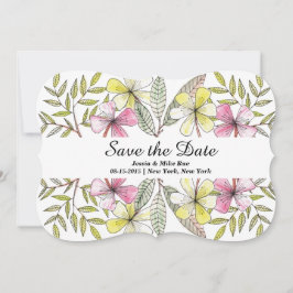 Reserva La Fecha flores pintadas a mano