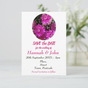 Reserva La Fecha Flores rosadas florales Foto Save the Date