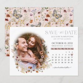 Reserva La Fecha Flores silvestres acuarela calendario floral y fot