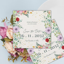 Flores silvestres acuarela elegante chic boda flor