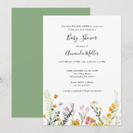 Reserva La Fecha Flores silvestres Baby Shower Boho Spring