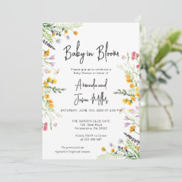 Reserva La Fecha Flores silvestres bebé en el Baby Shower de Bloom