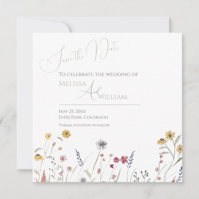 Reserva La Fecha Flores silvestres de primavera (Anverso)