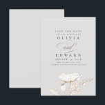 Reserva La Fecha Flores silvestres dibujadas a mano Gris claro Salv<br><div class="desc">Flores silvestres de oro dibujadas a mano gris claro ahorran las tarjetas de fecha</div>