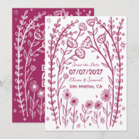 Flores Silvestres Enredaderas Boda Guardar la Fech