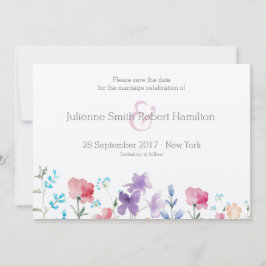 Reserva La Fecha Flores silvestres Floral acuarela Guardar la fecha