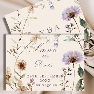 Reserva La Fecha Flores silvestres Floral Boda moderno