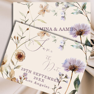 Reserva La Fecha Flores silvestres Floral Boda moderno