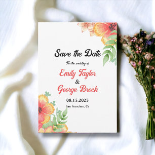 Reserva La Fecha Flores silvestres románticas Boda botánico Boho fl