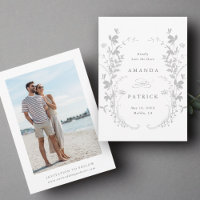 Flores silvestres Silhouette Wreath Boda foto gris