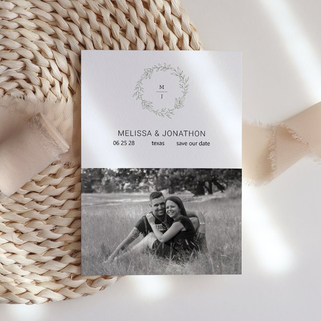 Reserva La Fecha Flores Verdes Sage Boho Bride Salva La Fecha (Subido por el creador)