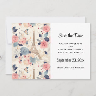 Reserva La Fecha Flores y Boda del patrón París de la Torre Eiffel