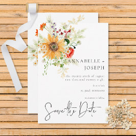 Reserva La Fecha Flores y girasoles de verano rústicos