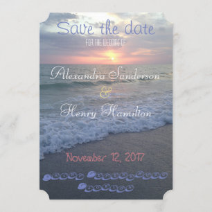 Reserva La Fecha Florida Beach Sunset Save the Date