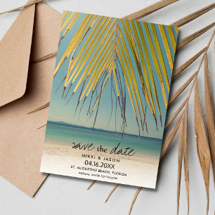 Reserva La Fecha Florida Beach Wedding Photo Save the Date