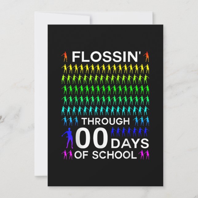Reserva La Fecha Flossin Through 100 Days Of School 100Th Day Floss (Anverso)