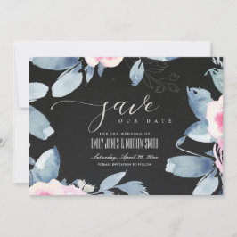 RESERVA LA FECHA FLUJO DE COLOR DE AGUA AZUL DE RUBOR BLANCO NEGRO