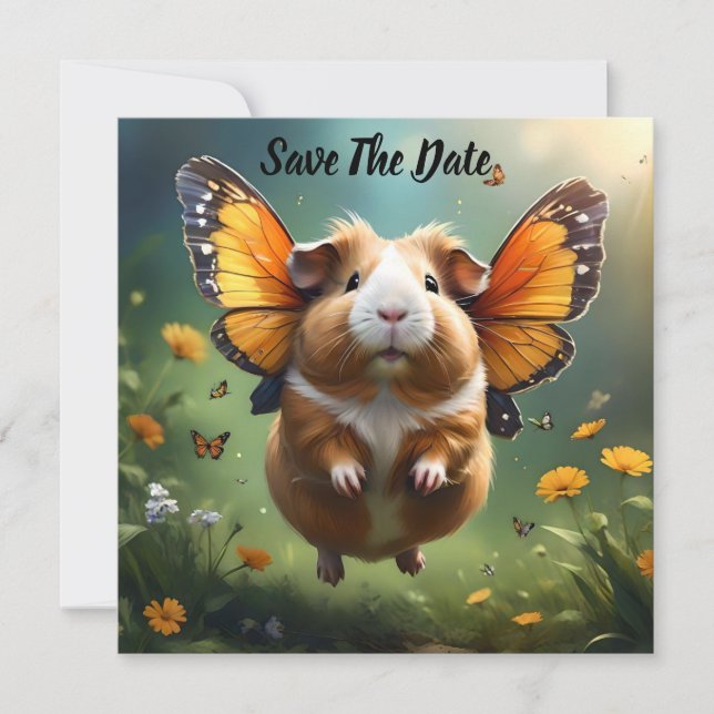 Reserva La Fecha "Flutter Paws: La cobaya emprende el vuelo" (Anverso)