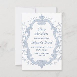 Reserva La Fecha Foliage Blue Crest Boda Guardar la Fecha