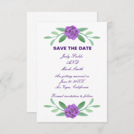 Reserva La Fecha Foliage Purple Floral Greeneration Save the Date C