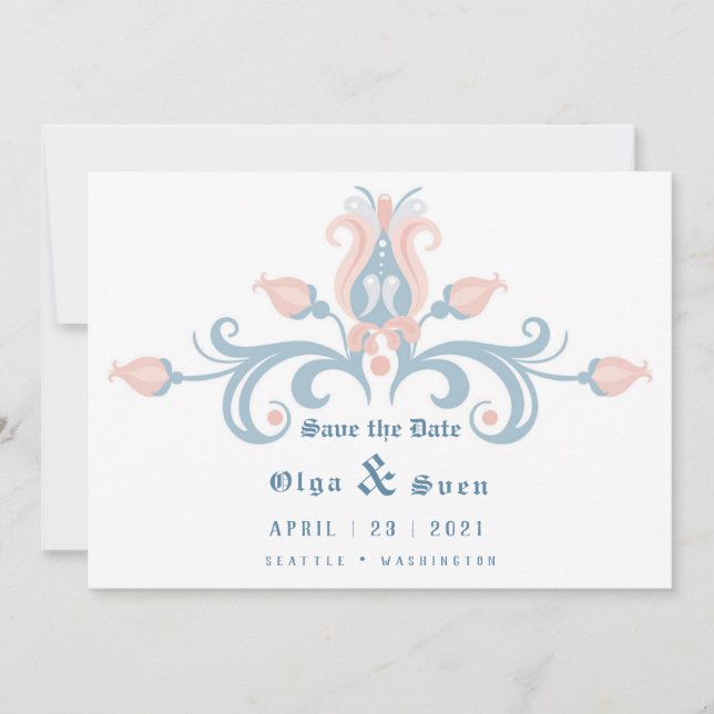 Reserva La Fecha Folk escandinavo (Anverso)