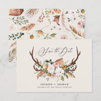 Follaje rústico, floral y boda de ciervo