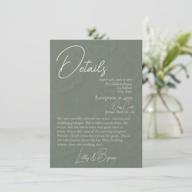Reserva La Fecha FONDNESS | Detalles de la Boda (Anverso de pie)