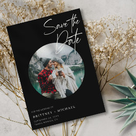 Reserva La Fecha Fondo Negro para Fotos Moderno