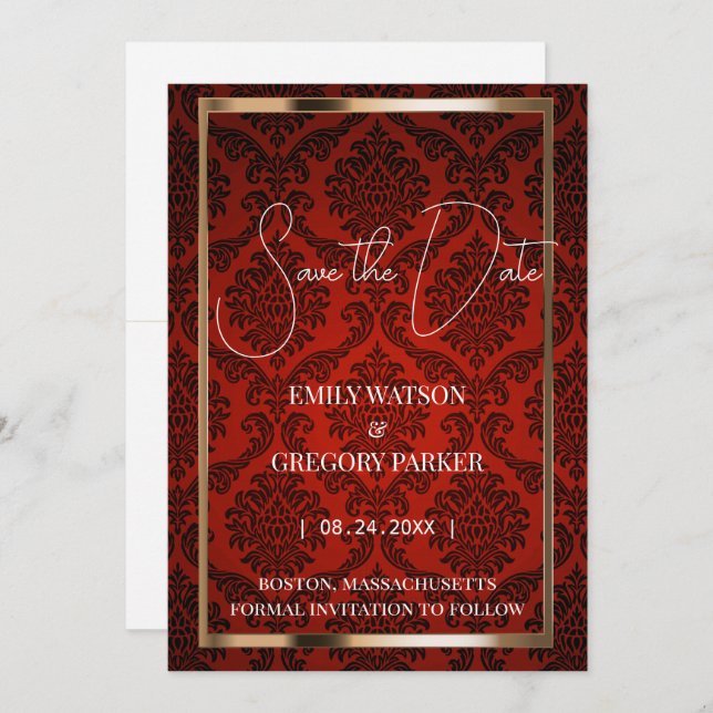 Reserva La Fecha Fondo Vintage Guardar la fecha (Anverso / Reverso)