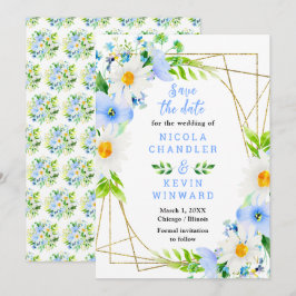 Reserva La Fecha Forget Me Nots and Daisies Wedding