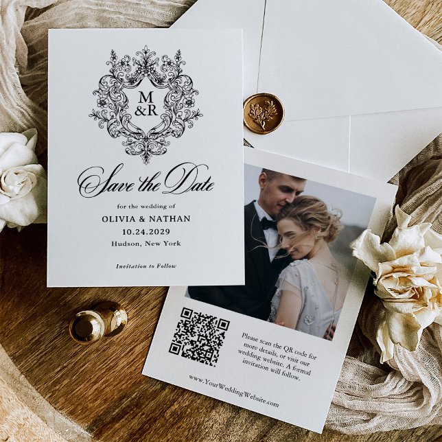 Reserva La Fecha Formal Antique Crest | Photo and QR Code (Subido por el creador)