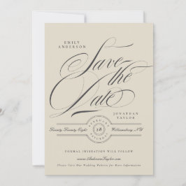 Reserva La Fecha Formal Elegant Calligraphy Wedding Website Photo