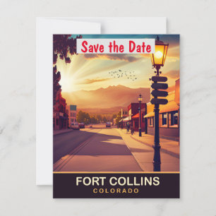 Reserva La Fecha Fort Collins, Colorado, Travel Postcard,